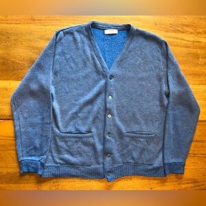 Vintage Creslan and Rayon 60s Button Up Cardigan Sweater Large